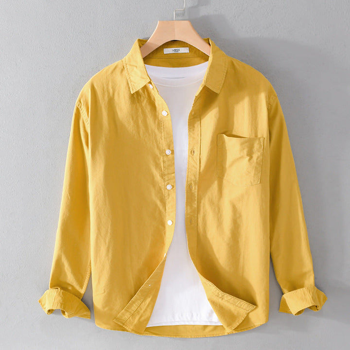 Herr Casual Bomull Layering Overshirt med Kent Krage, Bröstficka, och Mjuk Twill Finish