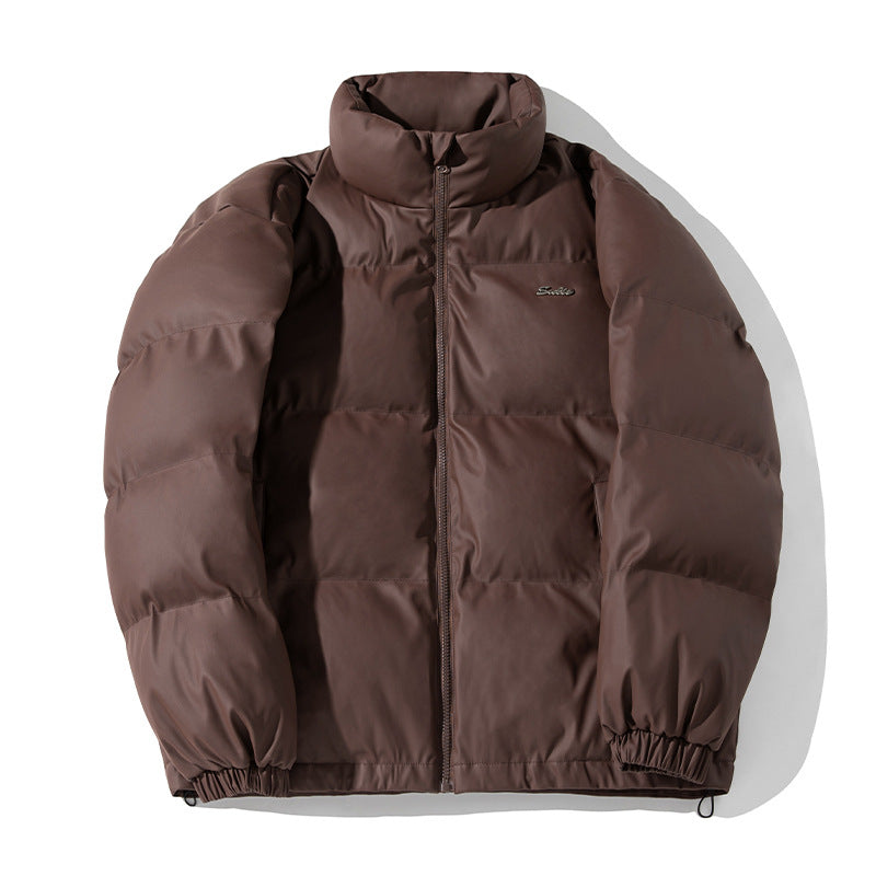 Unisex Boxig Thermo Vadderad Jacka med Hög Krage, Vindtät Outer Material och Drawstring Nederkant