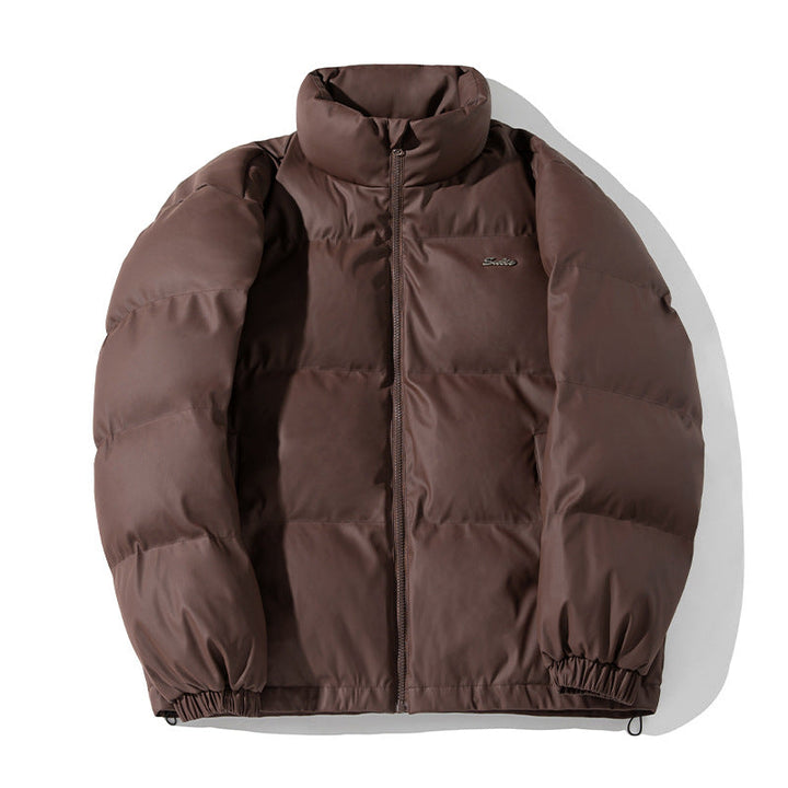 Unisex Boxig Thermo Vadderad Jacka med Hög Krage, Vindtät Outer Material och Drawstring Nederkant