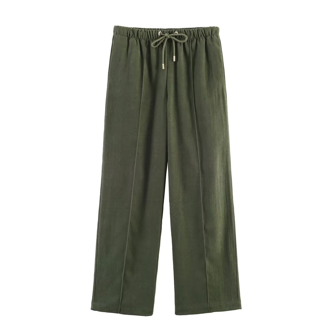 Dam Kort Blouson Jacka i Velour Look med Skjortkrage, Elastic Fåll och Sidofickor