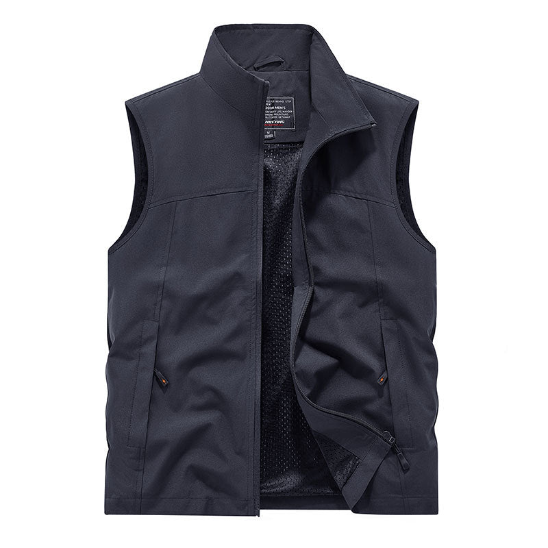 Dam softshell väst med mesh foder, wind och vattenavvisande, ståkrage och fram dragkedja