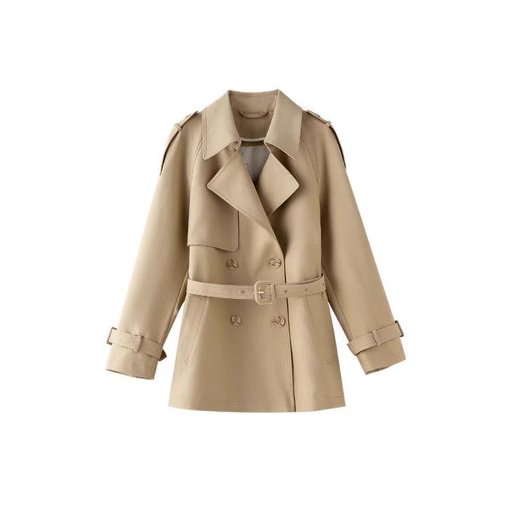Dam kort trenchcoat in double-breasted med midjebälte &amp; epaulettes