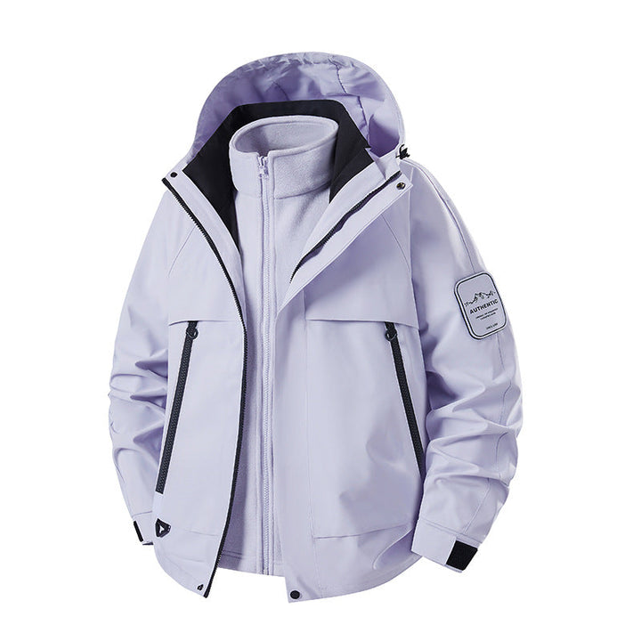 Herr Multifunctional Vattentät Softshell Regnjacka med Uttagbar Fleece Inre Jacka