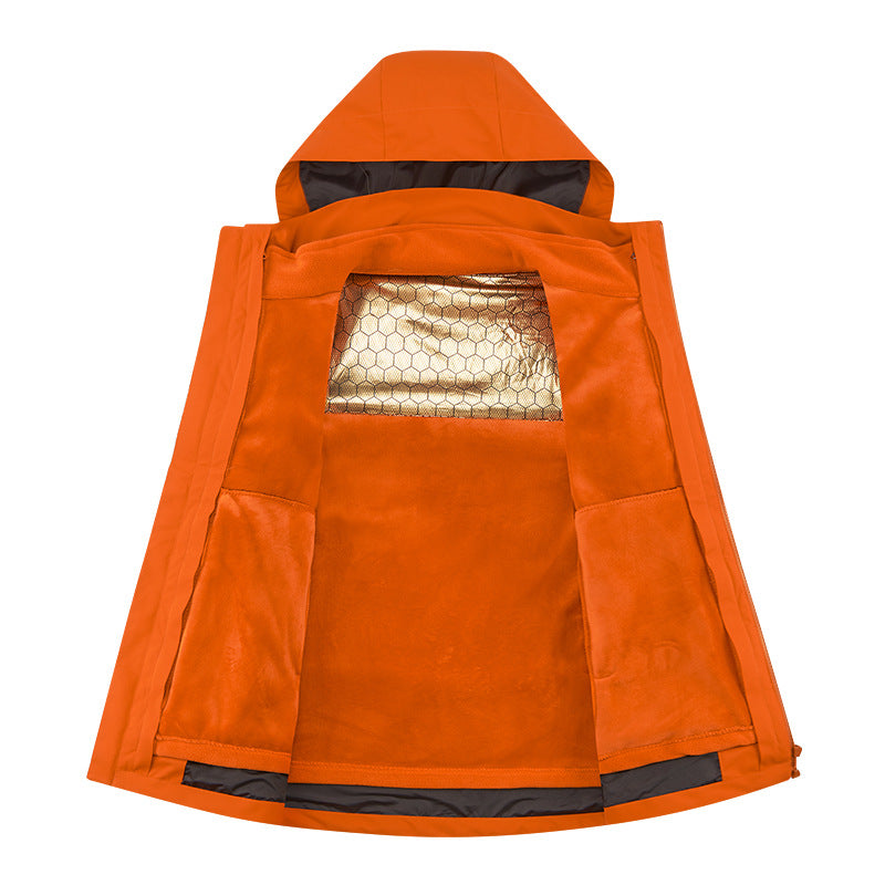 Dam två-layer softshelljacka med removable fleece inner jacka och justerbar huva