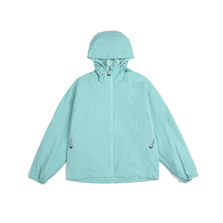 Dam Lätt Vindjacka med Huva, Adjustable Fåll, och Water-Repellent Function