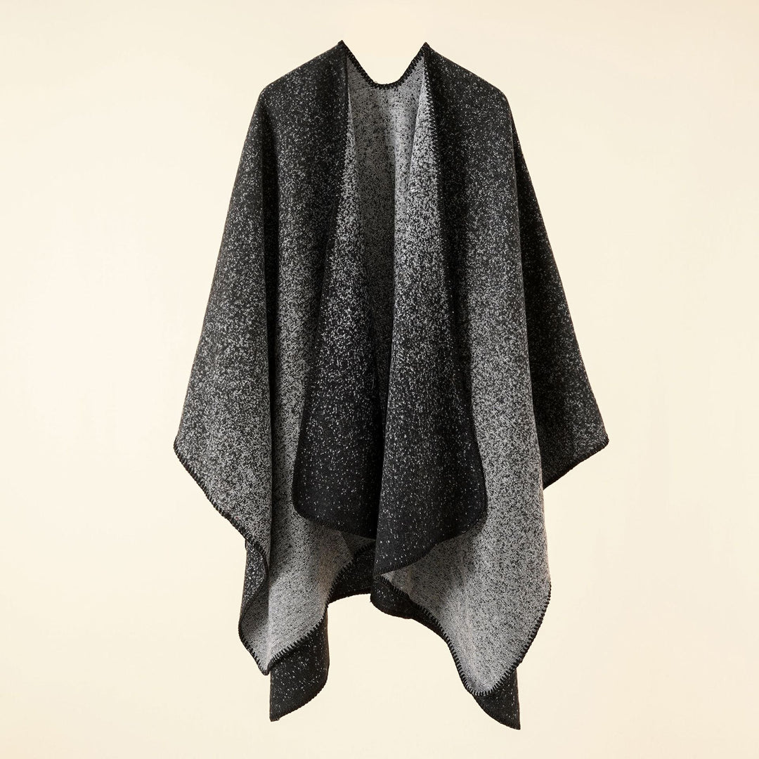 Dam Jacquard poncho med Paisley mönster
