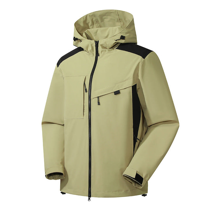 Herr Softshell Utomhus Jacka med Vattentät Membrane och Justerbar Huva