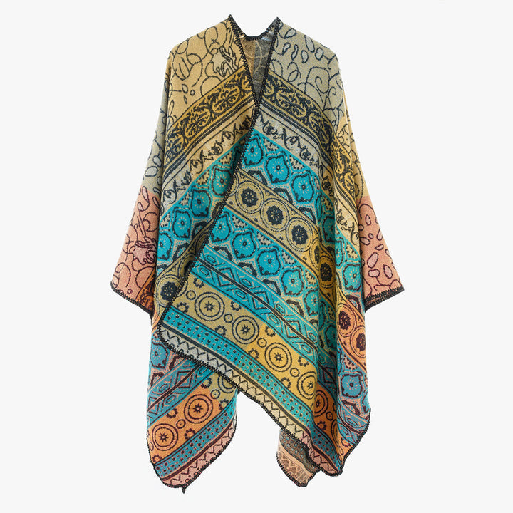 Dam Jacquard kimono Wrap i Ornament Patchwork stil