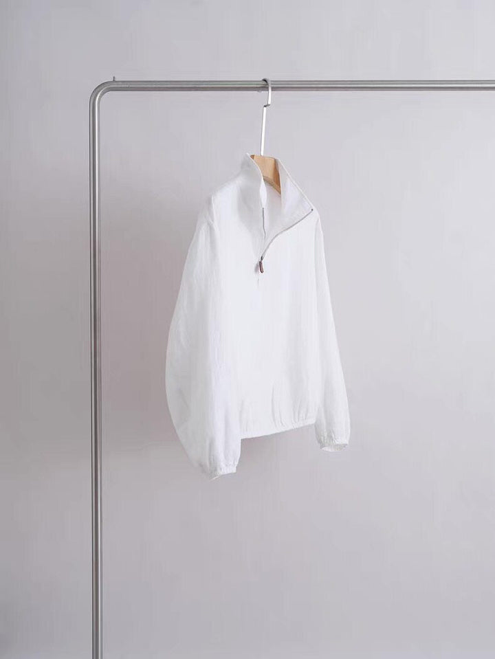 Unisex lätt kort zip anorak med ståkrage