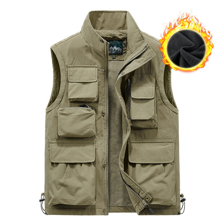 Herr Multifunctional Utomhus Väst med Teddy Fleecefoder och Numerous Fickor