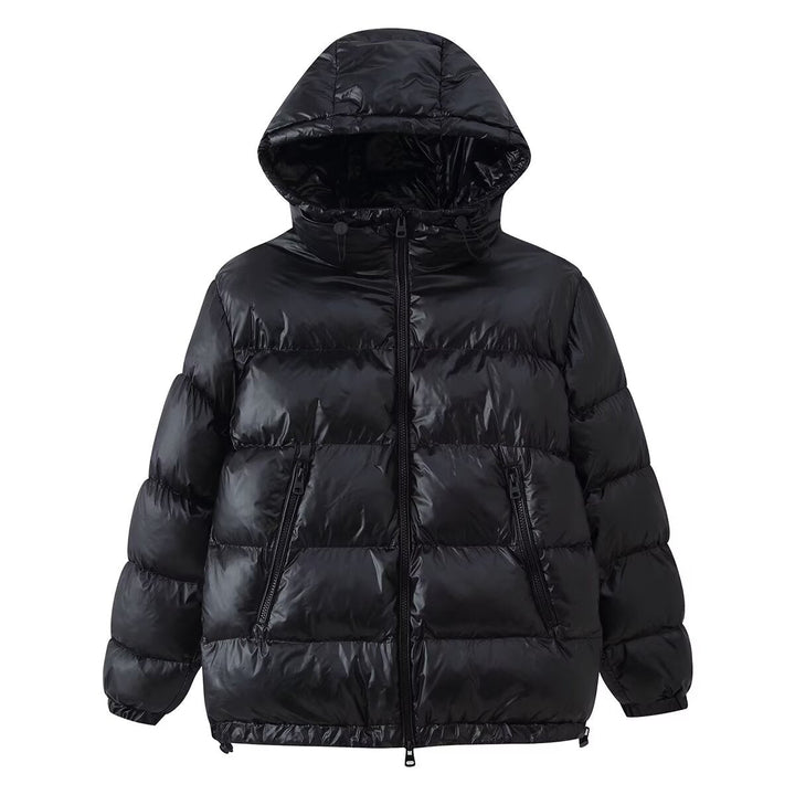 Dam Quiltad Oversized Termisk Jacka med Huva och Water-Repellent Surface