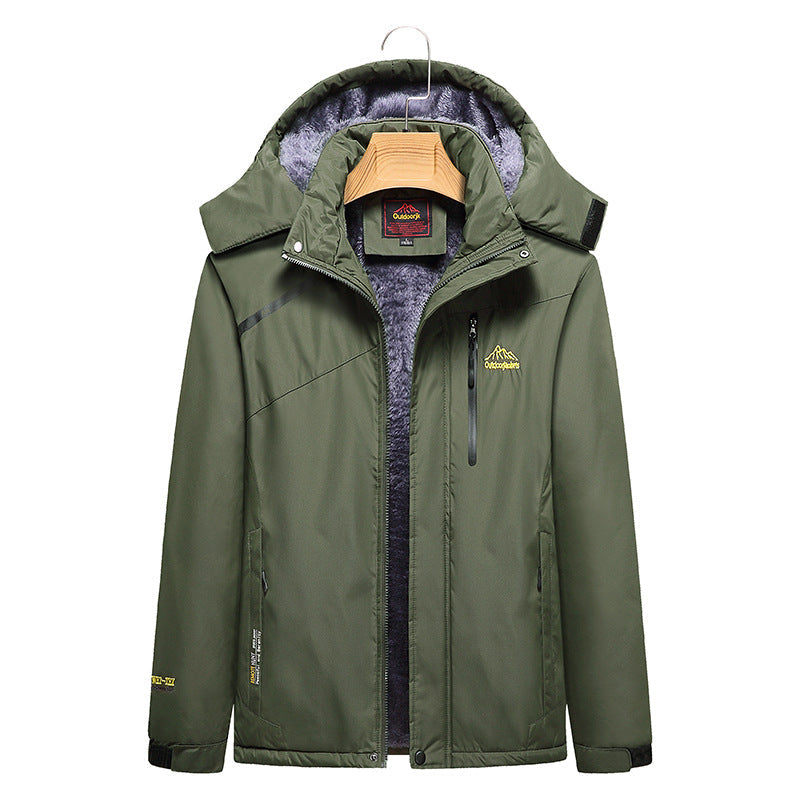 Dam kviltad vinterjacka med fleecefoder, Removable huva, och vattentät softshell ytter Layer