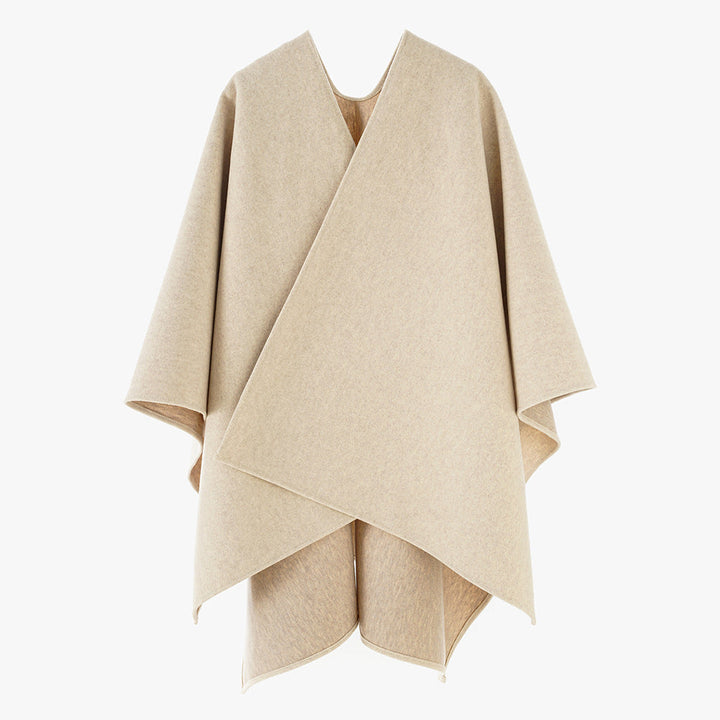 Dam oversized-capeponcho med Wrap look och V-Neck