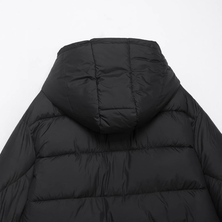 Dam Kort Boxig Funktionell Jacka med Huva, Vadderad Insulation och Diagonal Dragkedja Fickor