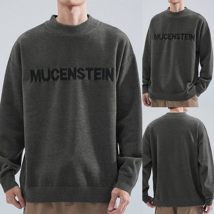 Herr Bekväm Oversized Tröja med Graphic Tryck