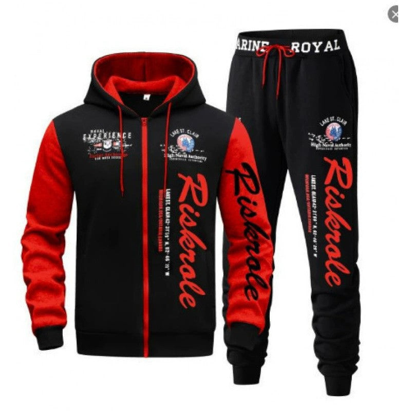 Herr Sportig Luvtröja och Jogging Byxor Set
