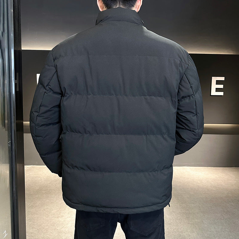 Herr termo quiltad jacka med hög ståkrage och fickor med lock