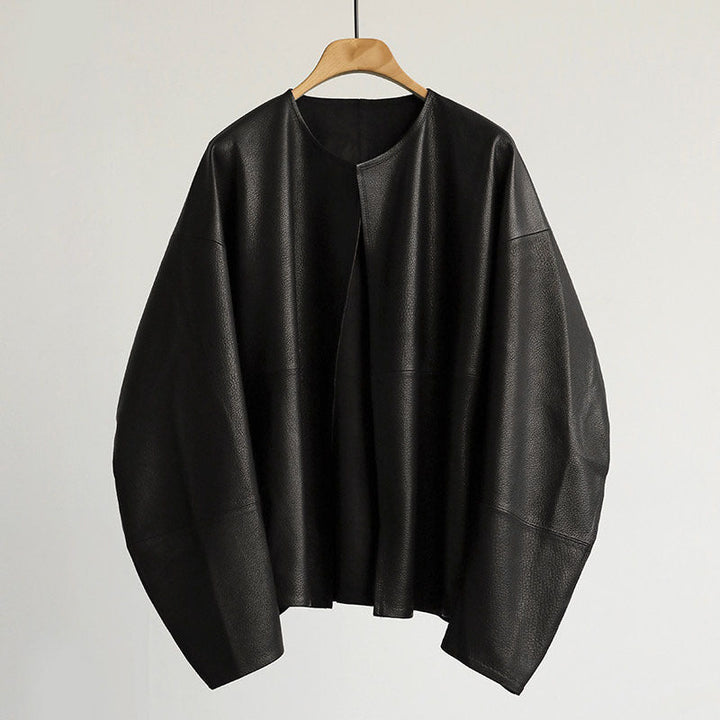 Dam oversize läder jacka