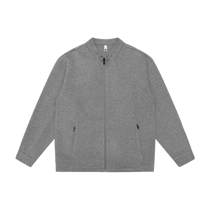 Unisex Oversized Dragkedja Jacka Gjord av Kraftig Bomullsblandning med Ståkrage och Dragkedja Fickor