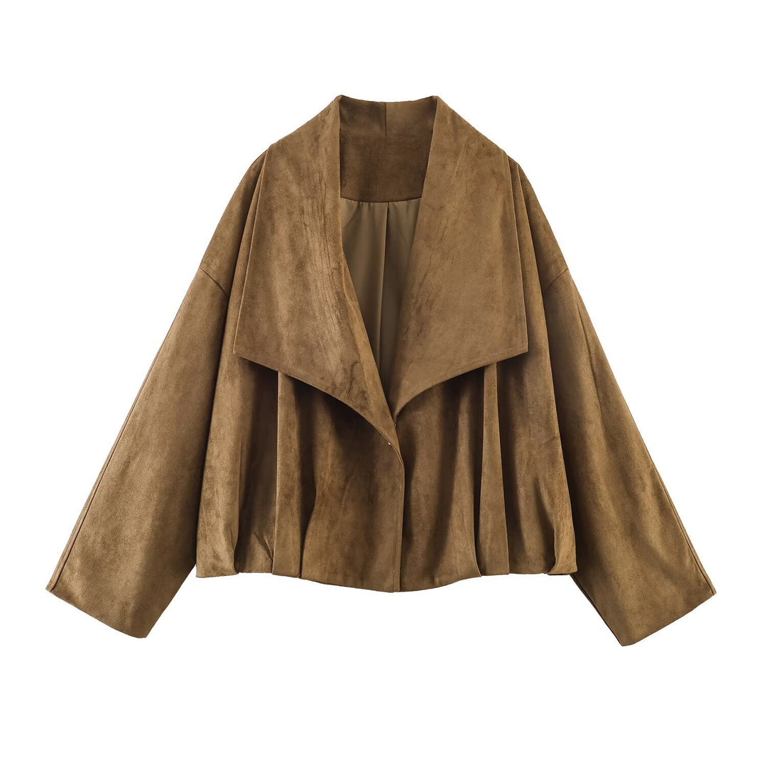 Dam Oversize Waterfall Jacka i Suede Look