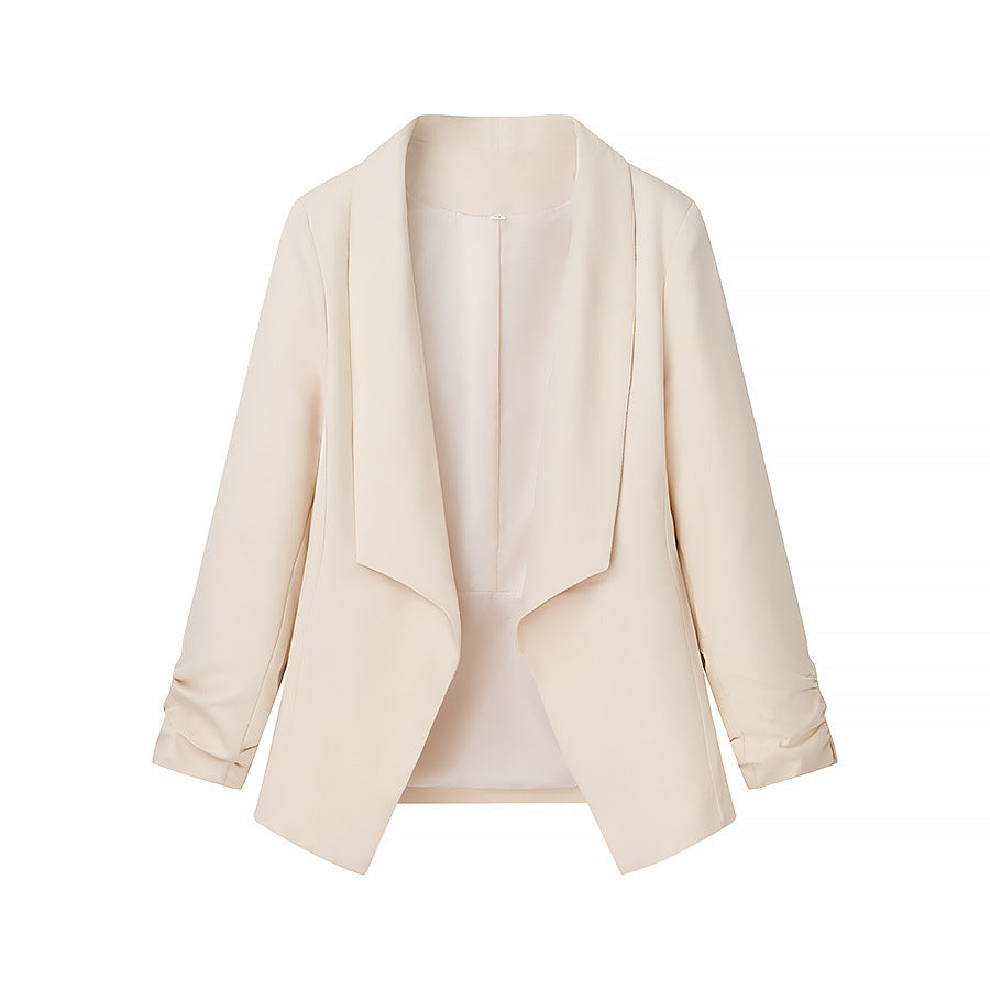 Dam locker falling Waterfall blazer jacka med gathered ärm cuffs