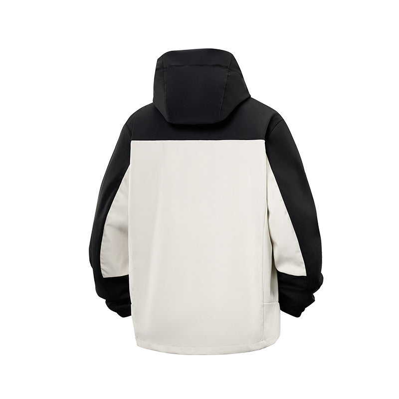 Herr Softshell Frilufts Jacka med Huva, Vattenavvisande och Kontrast Inlägg