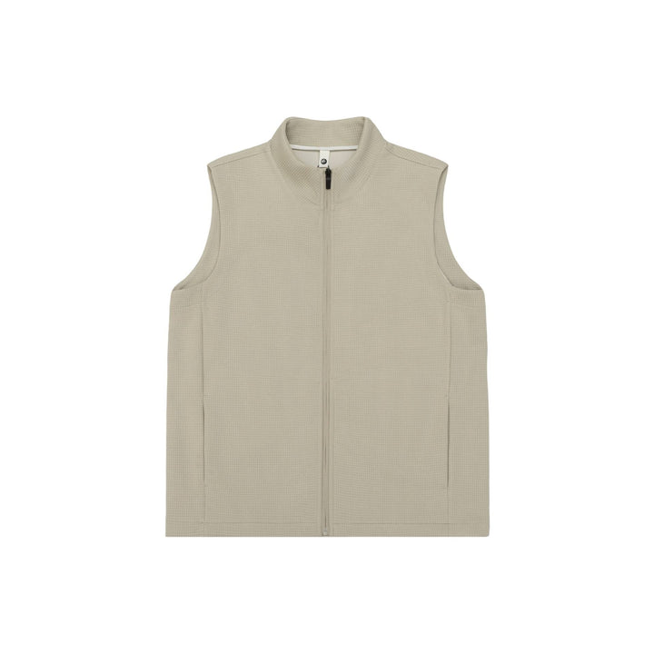 Dam Sleeveless Stickad Väst med Ståkrage och Hel-Length Dragkedja