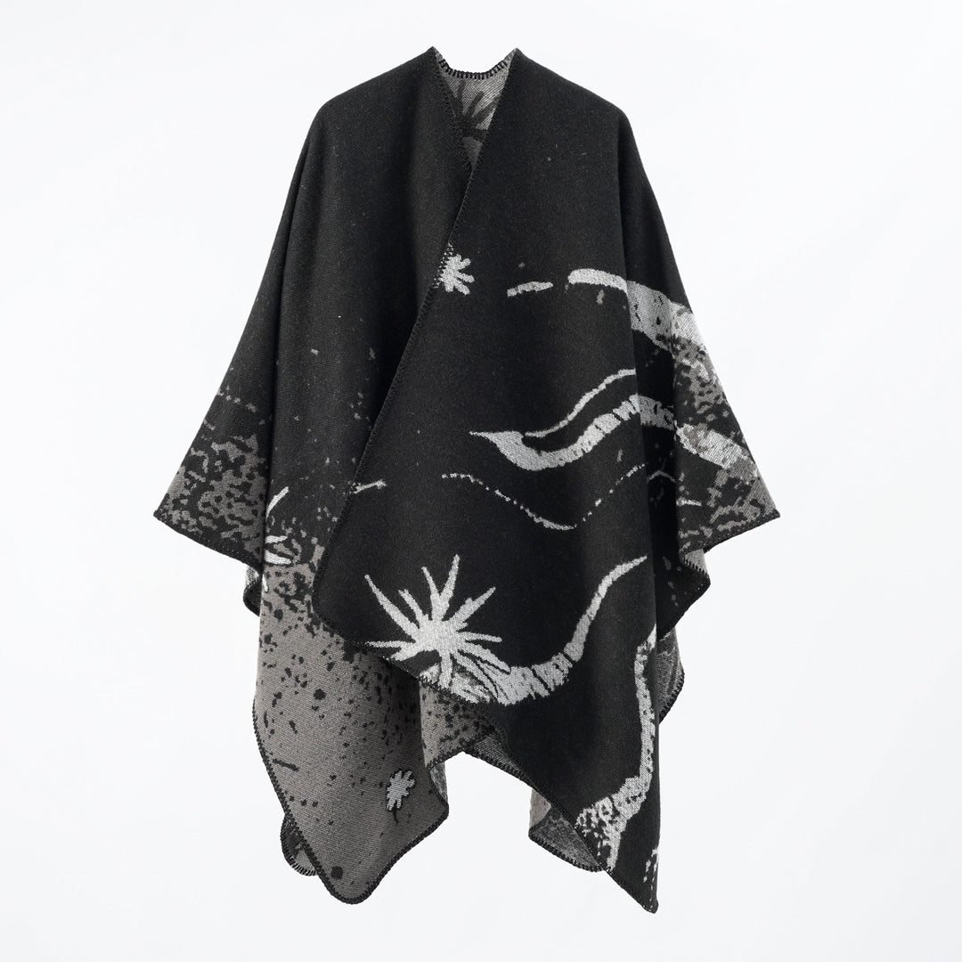 Dam Reversible Jacquard Wrap poncho i oversized Cape