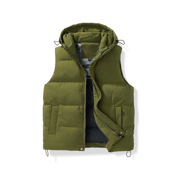 Unisex vadderad Hooded väst med Thermal Insulation och Drawstring