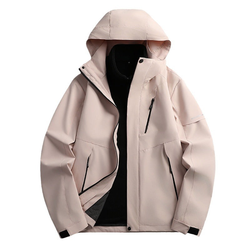 Dam non-vattentät Softshell outdoorjacka med huva andningsbar membrane