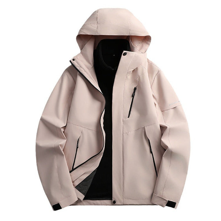 Dam non-vattentät Softshell outdoorjacka med huva andningsbar membrane