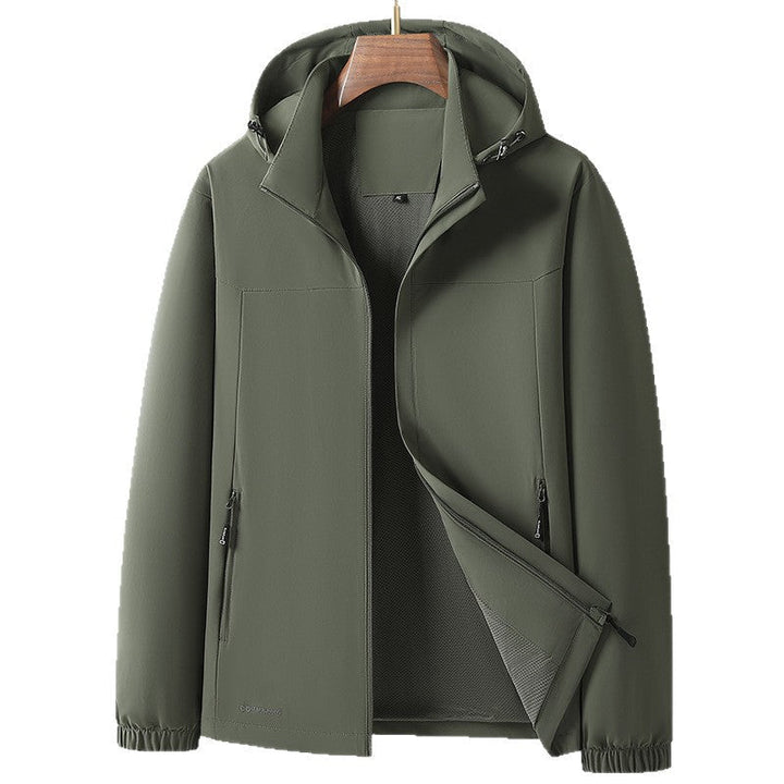 Herr lätt softshell Hybrid Jacka med huva, ventilerande meshfoder och Dold Dragkedja Fickor
