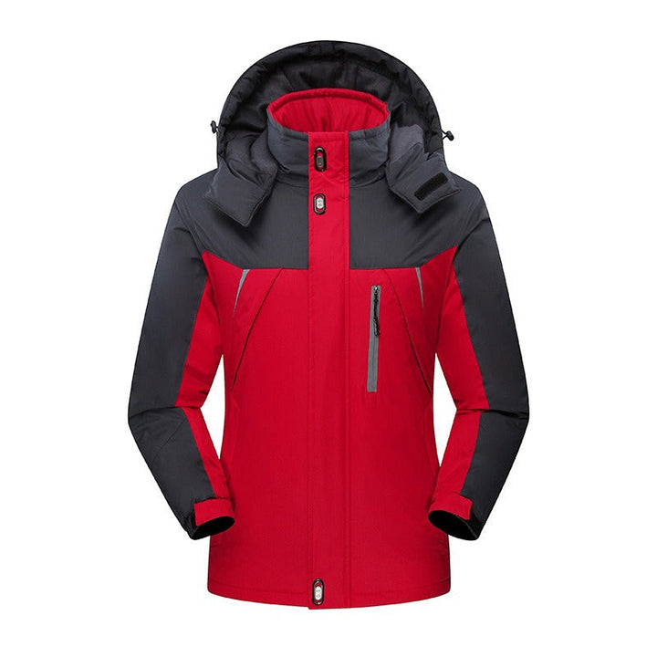 Herr vattentät isolerad softshell Ski Jacka med avtagbar huva och Flera Fickor