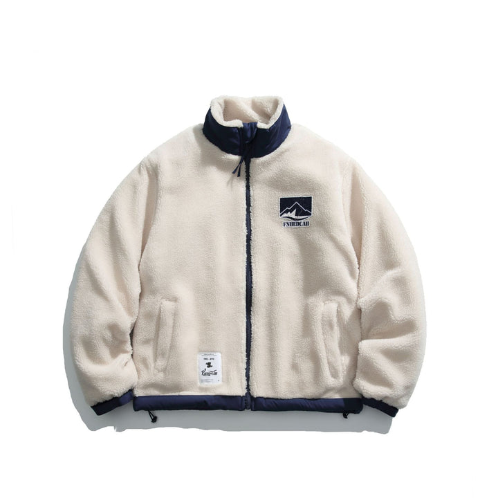 Herr Teddy Fleece Jacka med ståkrage, Hel Dragkedja och Kontrast Trim