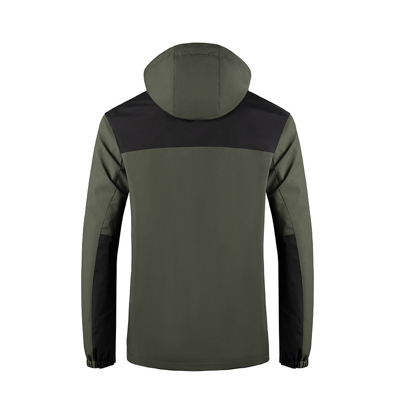 Herr Vind och Vatten Resistent softshelljacka med huva och dold dragkedja