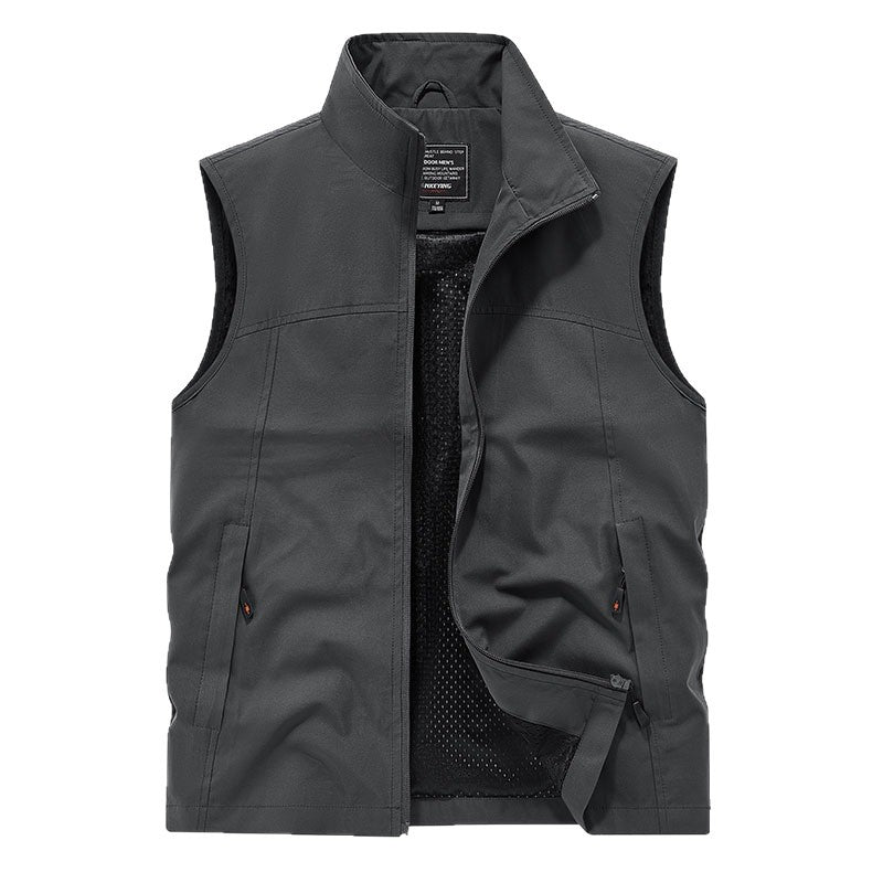 Herr Softshell Väst med Mesh Foder, Vind Resistant och Dragkedjefickor