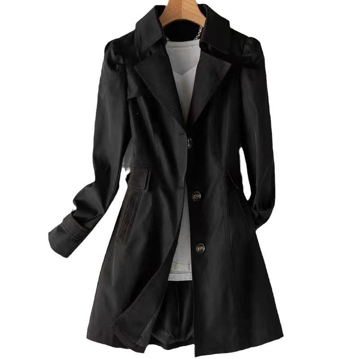 Dam elegant trenchcoat med hög krage