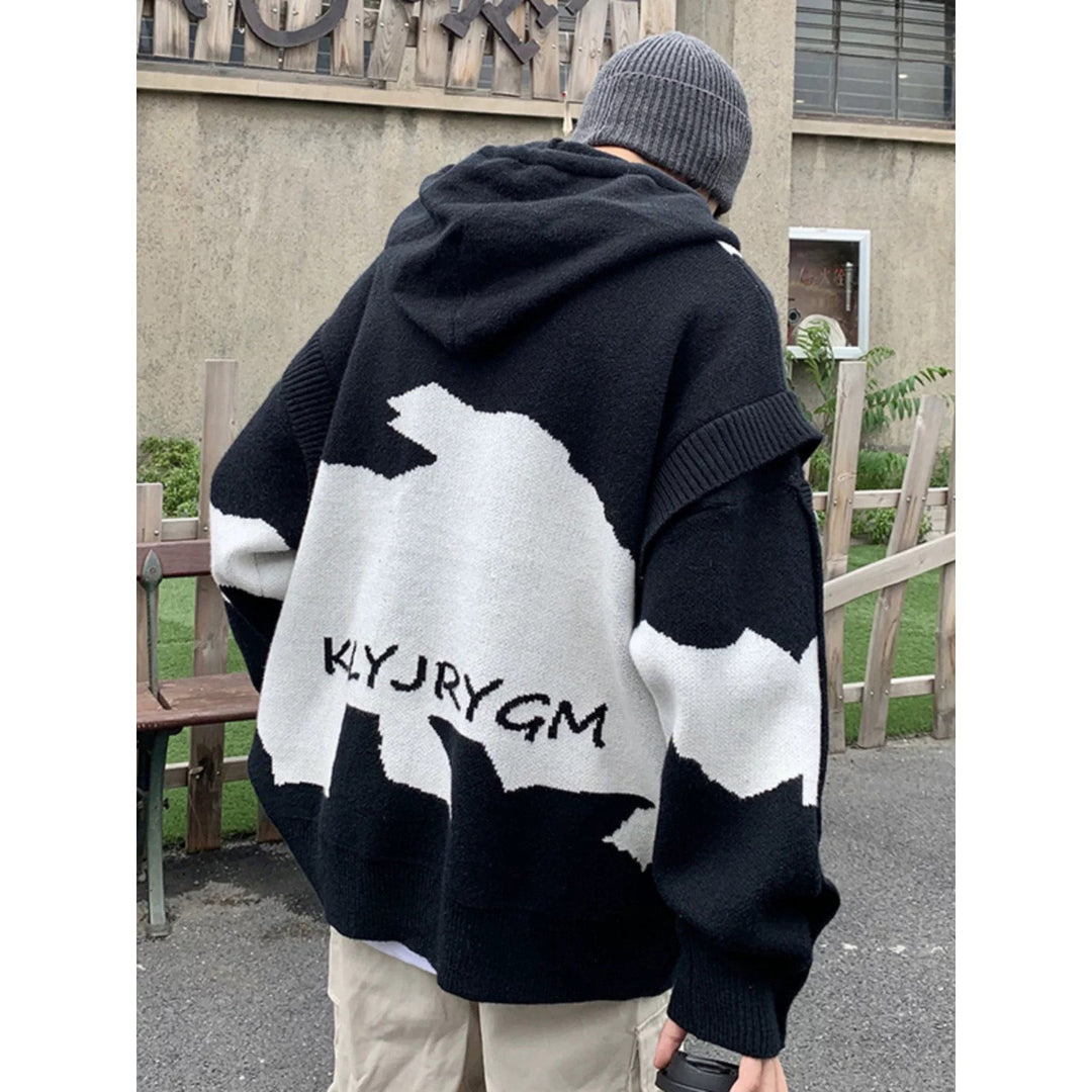 Herr Ledig Oversized Tröja med Knapplist