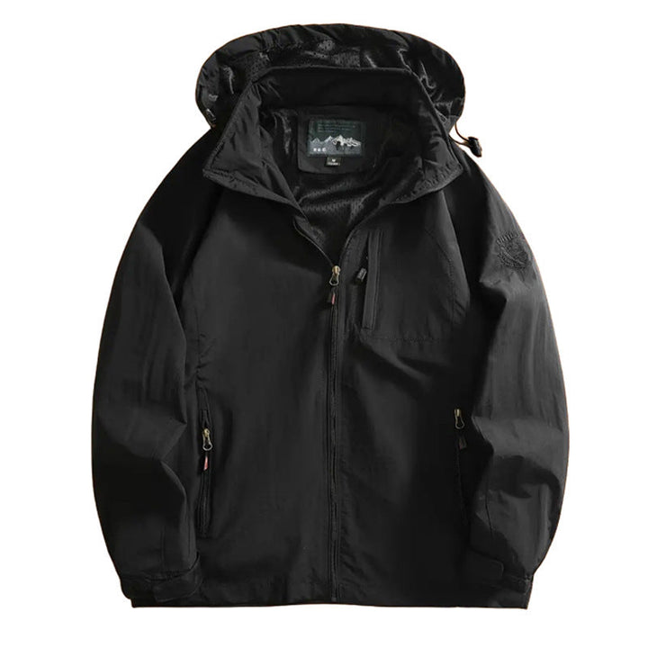 Herr lätt utomhusjacka windbreaker med vattenavvisande kappaing och ventilerande meshfoder
