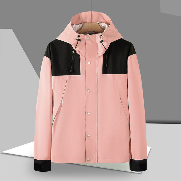 Herr Minimalistic Softshell-Luvtröja Jacka med Concealed Press Knapplist