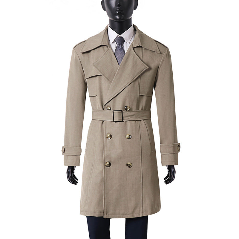 Dam Double-Breasted trenchcoat med vid Shawl krage och Epaulettes