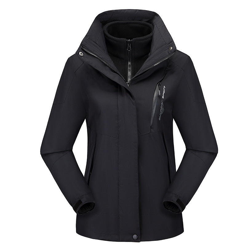 Dam Three-Piece Softshell funktionsjacka med avtagbar fleece inner lagerplagg