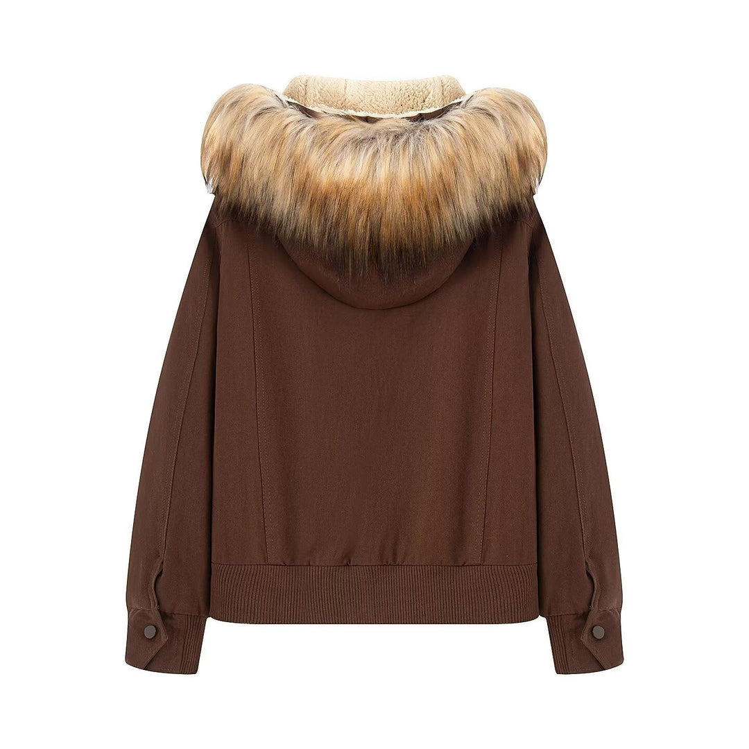 Dam Thermal Parka med teddyfoder och Removable Fur huva