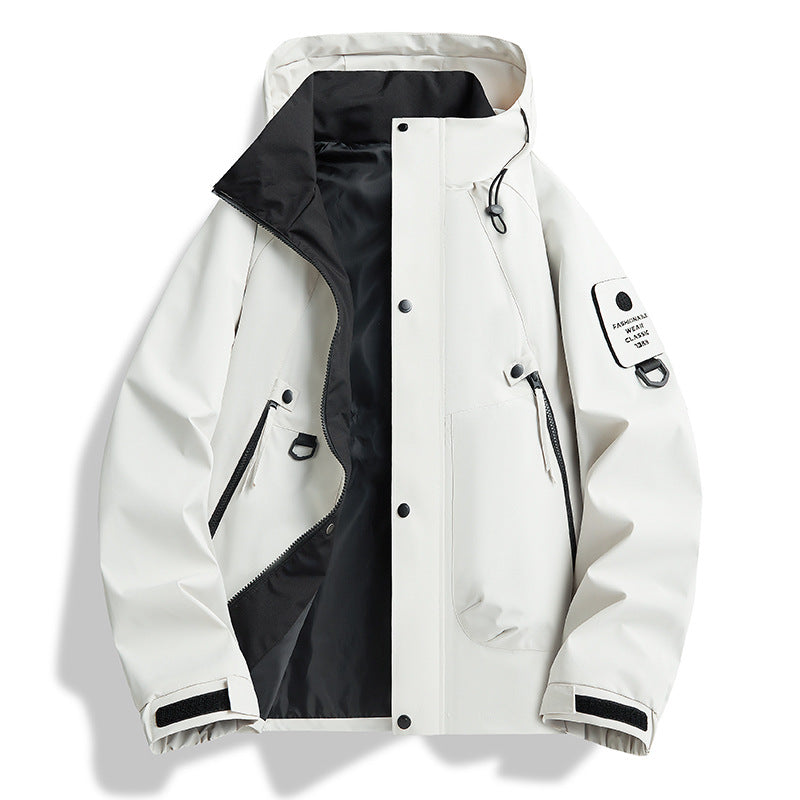 Herr ventilerande softshell med huva Jacka med Funktion ärm Ficka och D-Ring