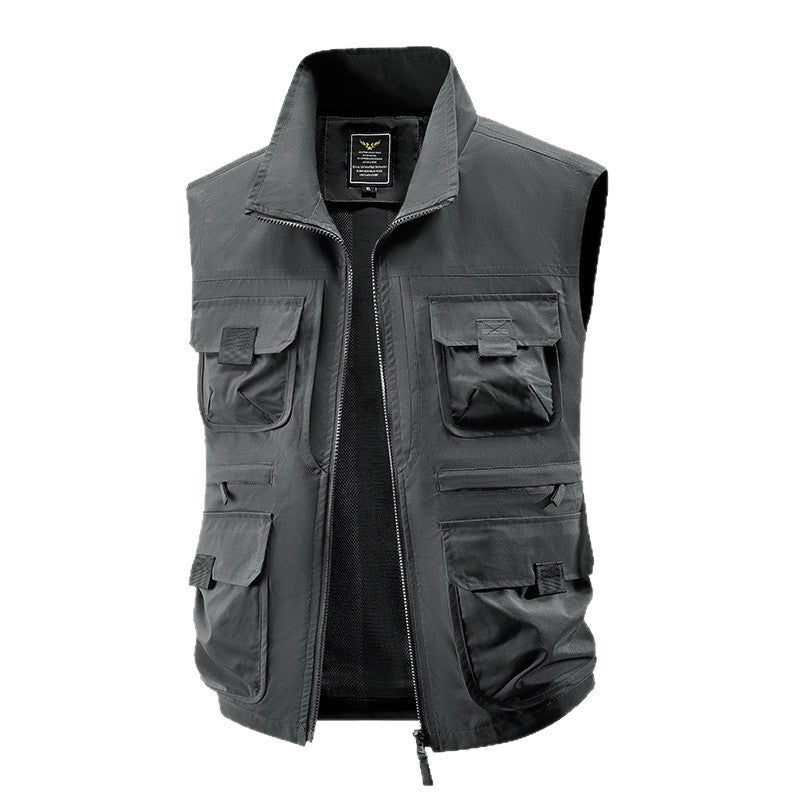 Herr Tactical Multifunctional Väst med Numerous Multipurpose Fickor, Lätt Ripstop och Mesh Foder