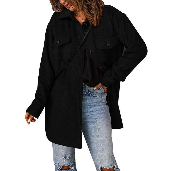 Dam Oversize Shirt jacka med Breast Flaps och lång skärning