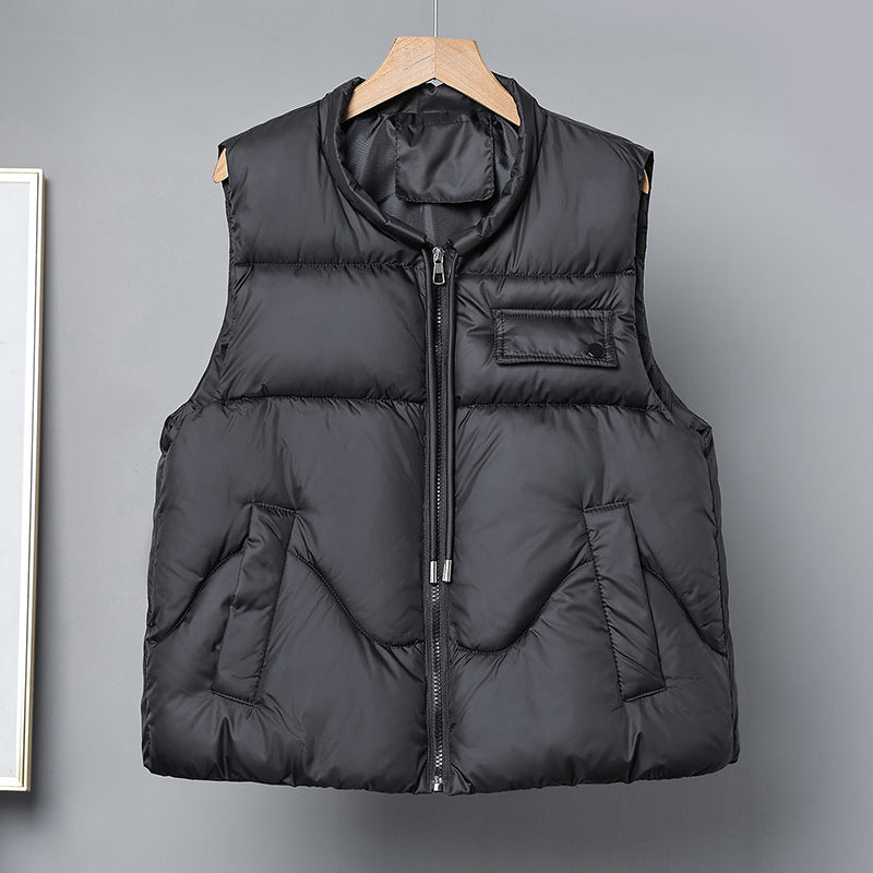 Dam nano lätt quiltad thermo väst med high ståkrage, concealed dragkedja och funktionell flap fickor