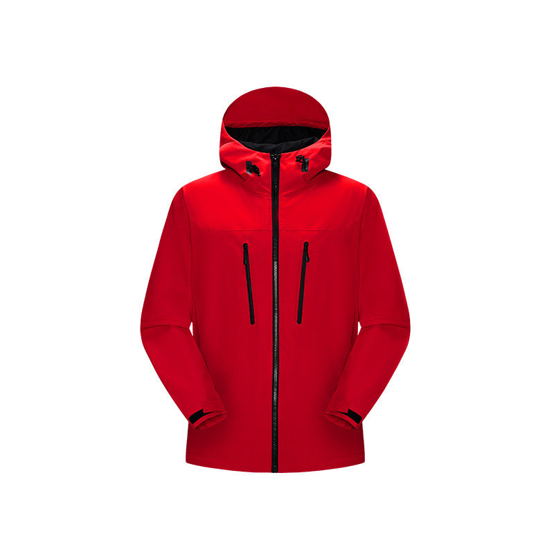 Dam Technische Wasserfeste Softshell‑regenjacke med huva, Versiegelten Nähten och Vertikalen Reißverschlusstaschen