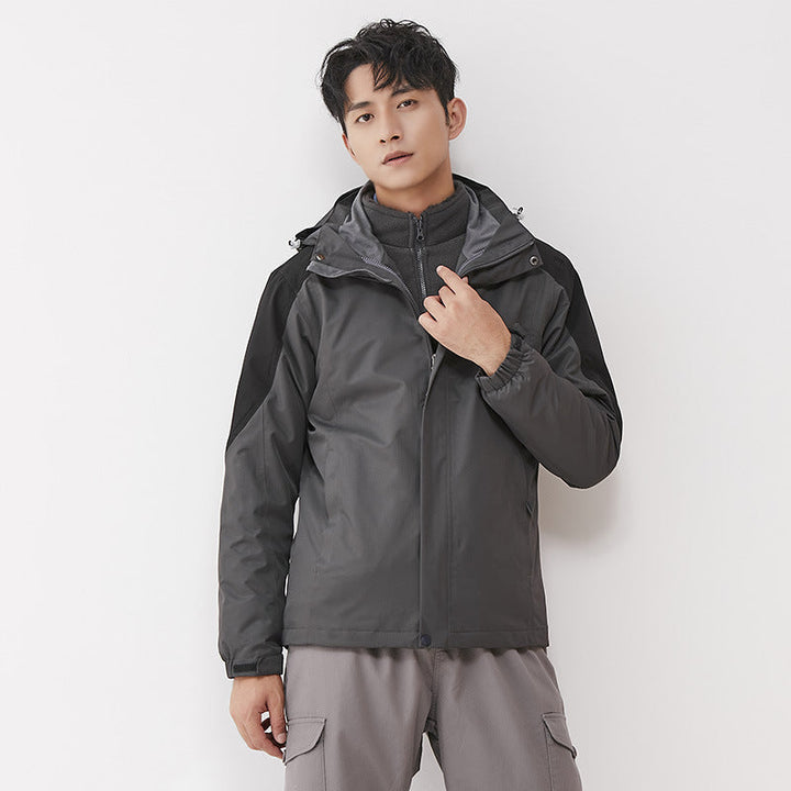 Dam double-layer utomhusjacka med removable fleece inner jacka och vindtät membrane