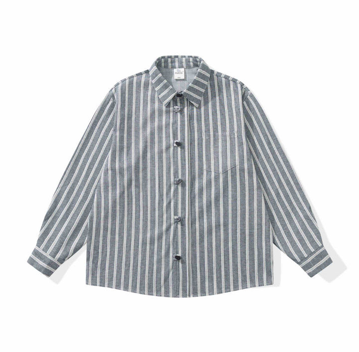 Dam Randig Overshirt Jacka med Bröstficka